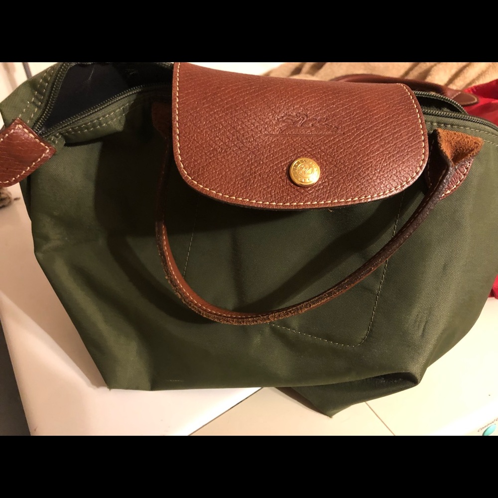 Olive green authentic longchamp mini